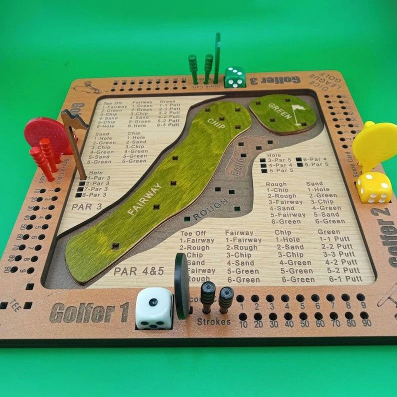 Party Games Console - Gra w golf z kostkami, drewniana,