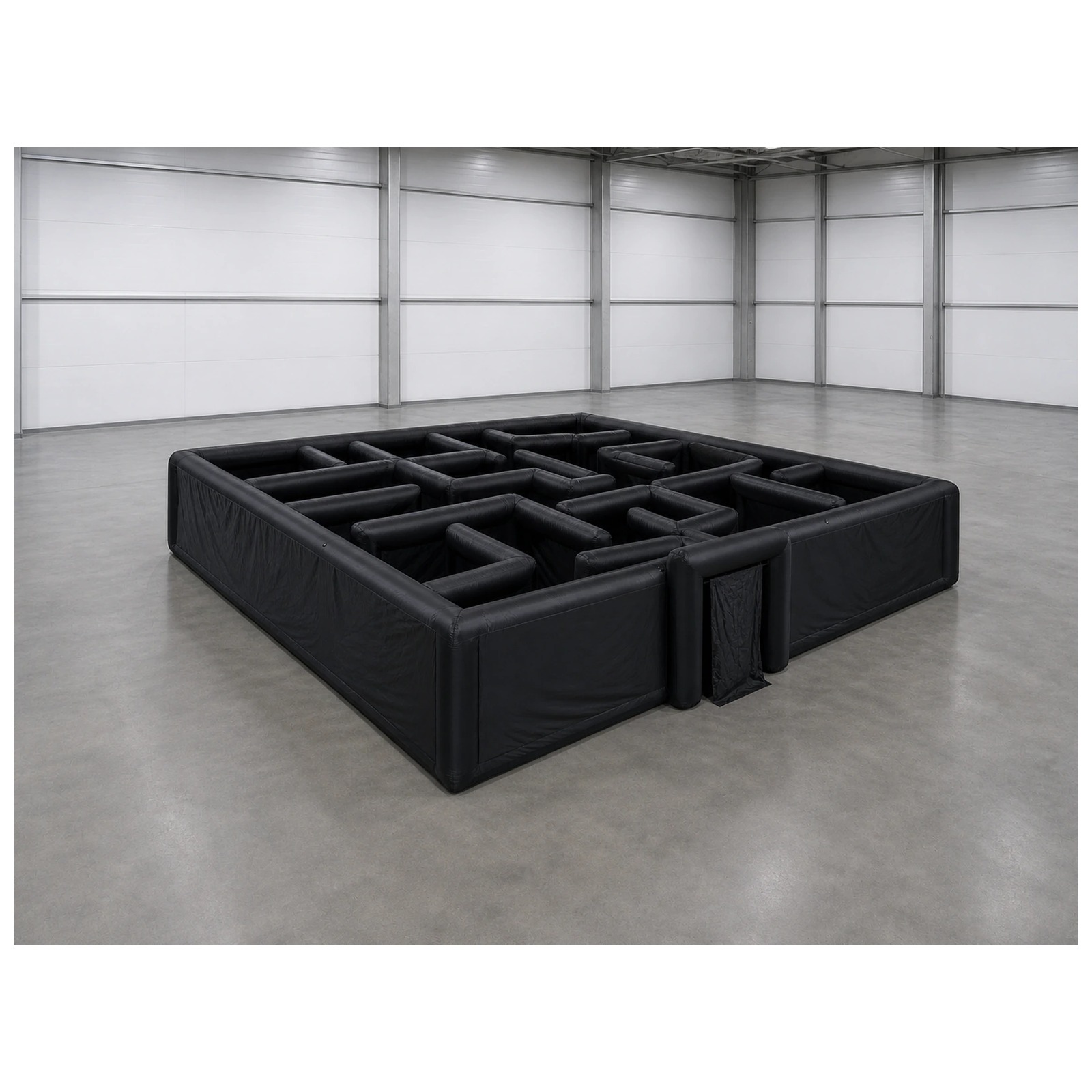 Kids Party Games - Duży, gładki, czarny labirynt dmuchany 12x12m