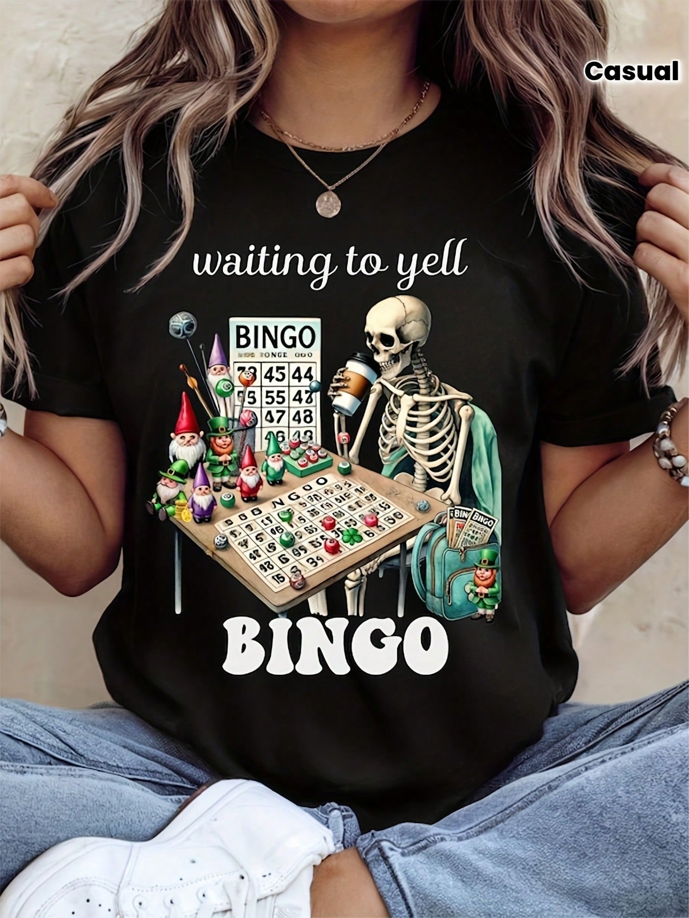 Party Games Bingo - Swobodna koszulka z krótkim rękawem i